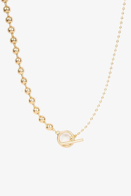 Antler Ball Chain Lariat with Fob - Gold