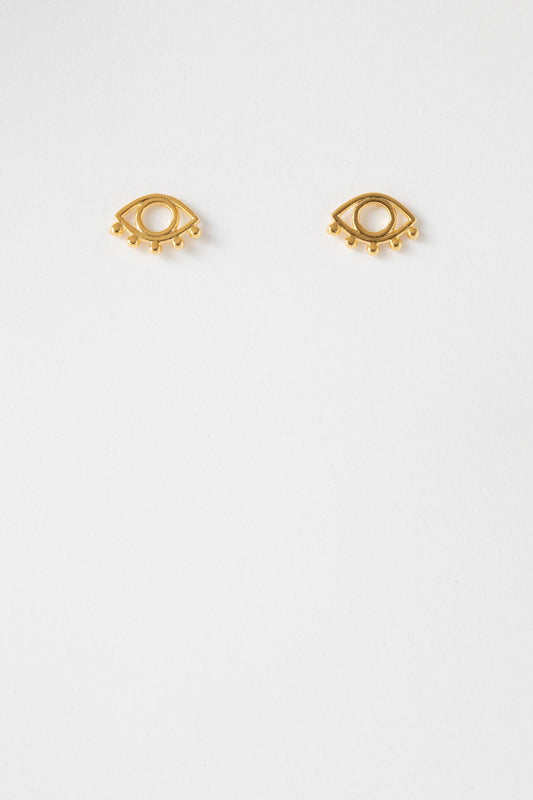Antler Dotty Eye Earring - Gold